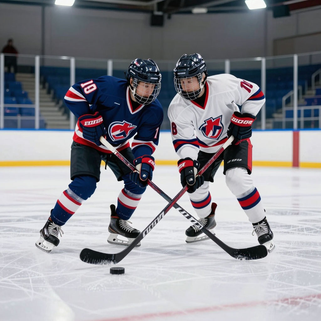 Hockey player in action